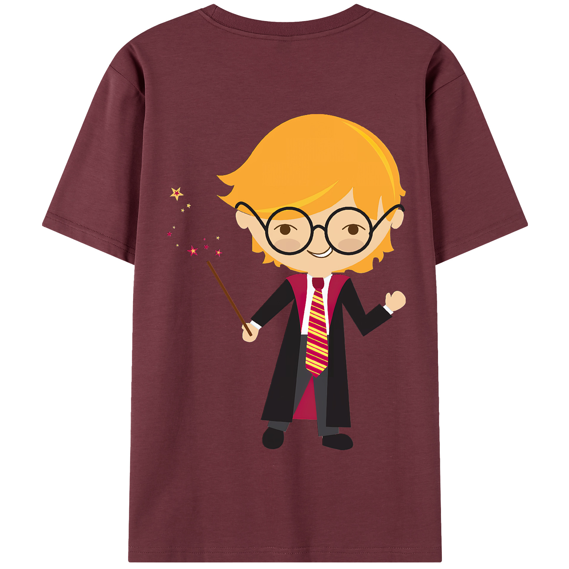 （画像用） Harry Potter ハリー・ポッターシリーズ 綿100％半袖Tシャツ（背面プリント）